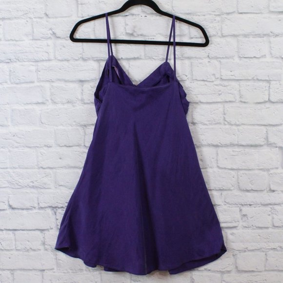 JOLYNN Women's 100% Purple Silk Night Dress Size M - Picture 5 of 9